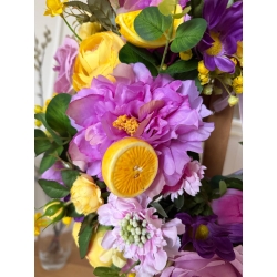 Wianek na drzwi Peoniowe Limoncello 43 cm